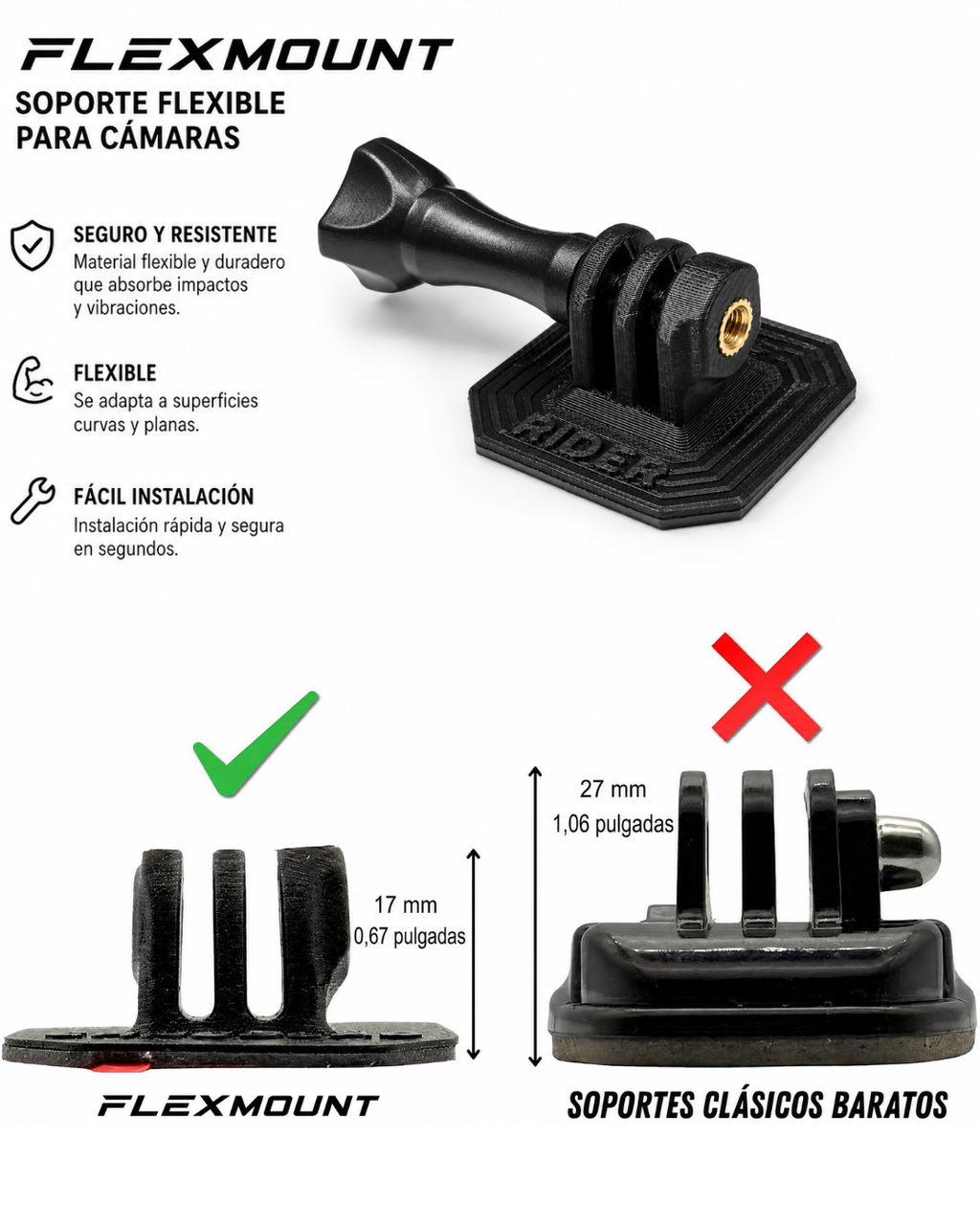 Flexmount RiderMounts, soporte flexible para cámara de acción (3)