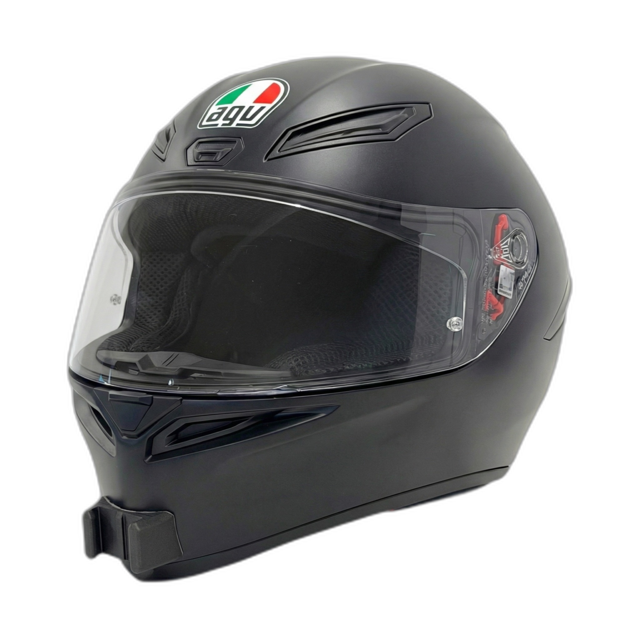 Casco AGV K1/K1 S con el soporte de mentonera RiderMounts instalado