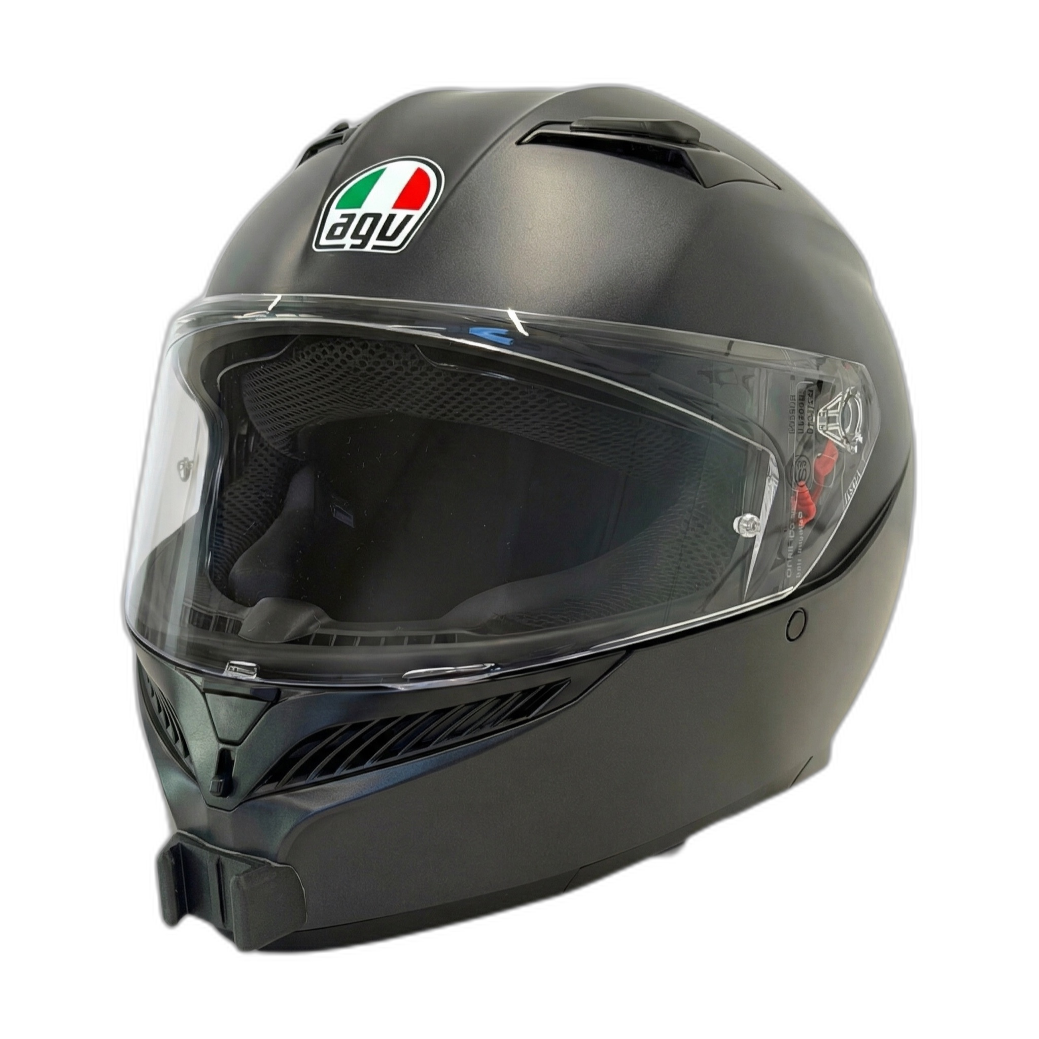 Casco AGV K3 S con el soporte de mentonera RiderMounts instalado