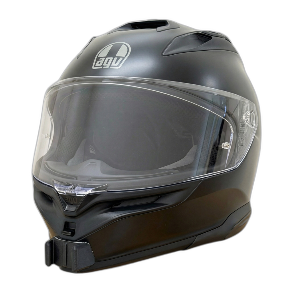 Casco AGV K7 con el soporte de mentonera RiderMounts instalado