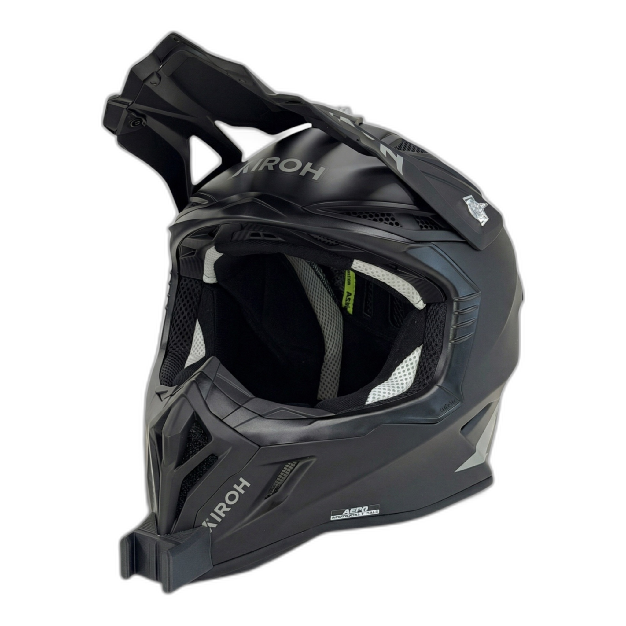 Casco AIROH AVIATOR ACE 2 con el soporte de mentonera RiderMounts instalado