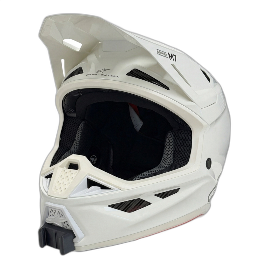Casco ALPINESTARS SM7 con el soporte de mentonera RiderMounts instalado