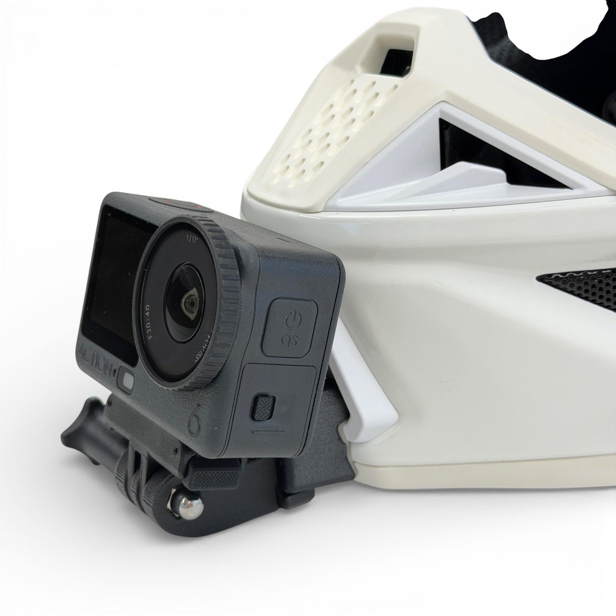 Soporte de mentonera RiderMounts en el casco ALPINESTARS SM7 visto desde otro ángulo
