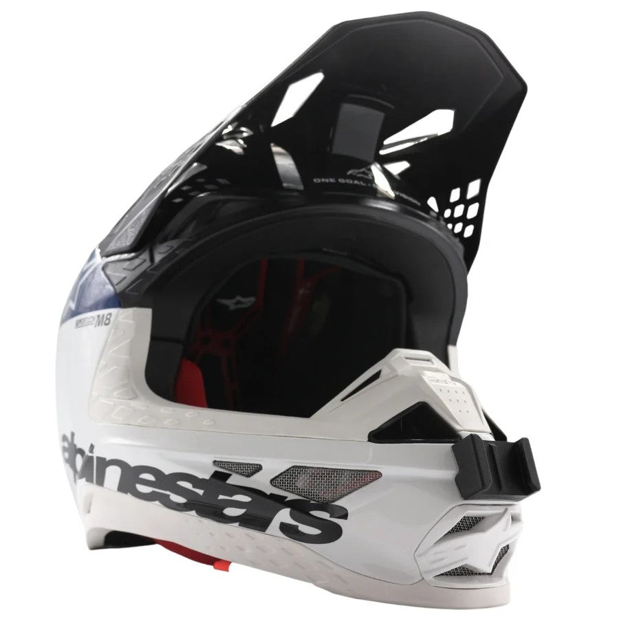 Casco ALPINESTARS SUPERTECH M8 (SM8) con el soporte de mentonera RiderMounts instalado