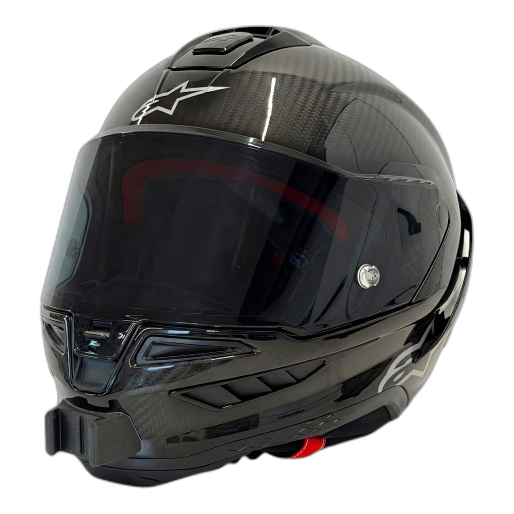 Casco ALPINESTARS SUPERTECH R10 con el soporte de mentonera RiderMounts instalado