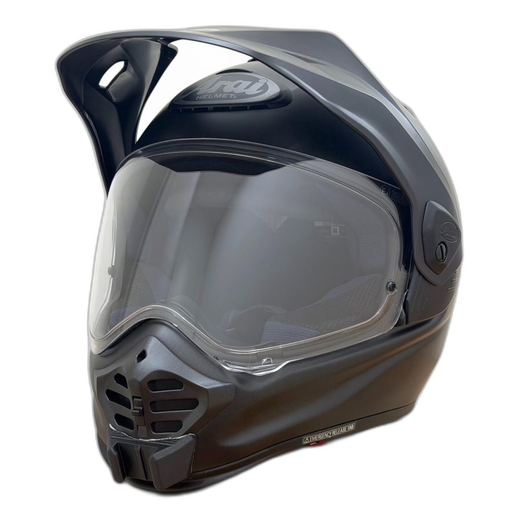 Casco ARAI TOUR-X5 con el soporte de mentonera RiderMounts instalado