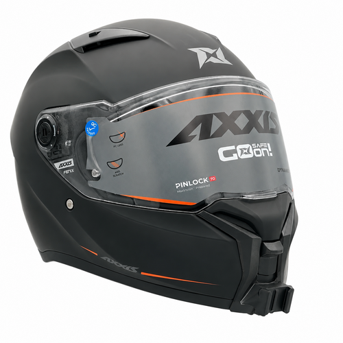 Casco AXXIS FENIX con el soporte de mentonera RiderMounts instalado
