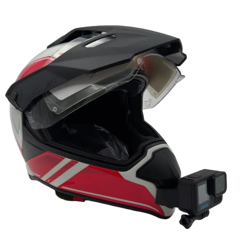 Casco BMW GS CARBON EVO con soporte de mentonera RiderMounts y cámara de acción montada