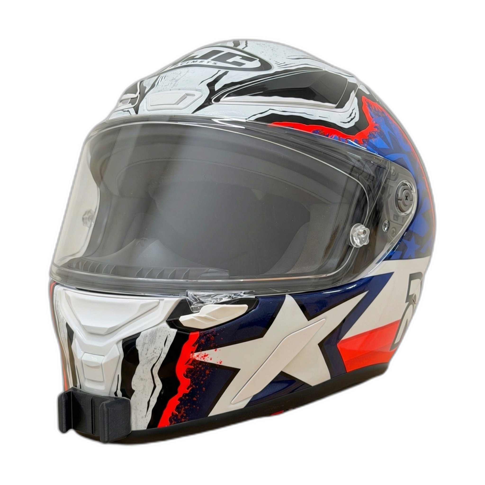 Casco HJC RPHA 1 con el soporte de mentonera RiderMounts instalado