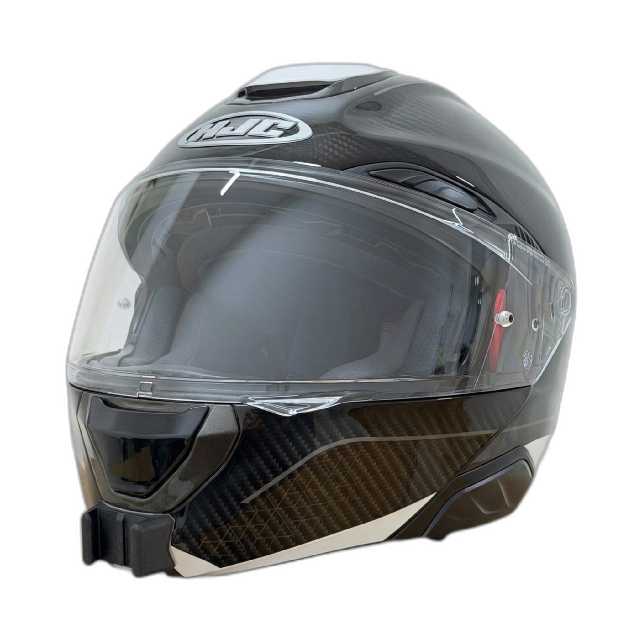Casco HJC RPHA 91 con el soporte de mentonera RiderMounts instalado