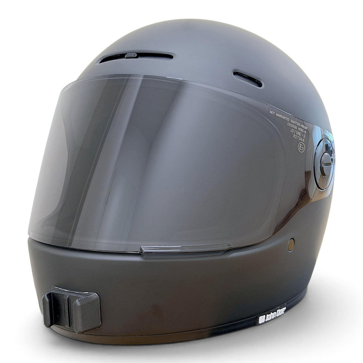 Casco JOHN DOE JDONE con el soporte de mentonera RiderMounts instalado