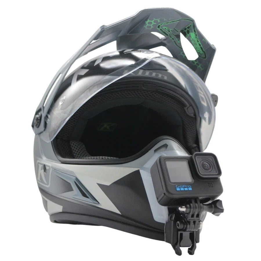 Casco KLIM KRIOS PRO con soporte de mentonera RiderMounts y cámara de acción montada