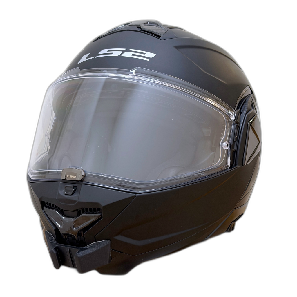 Casco LS2 ADVANT 2 con el soporte de mentonera RiderMounts instalado
