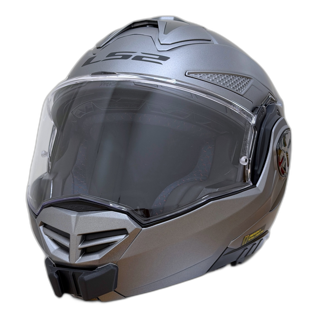 Casco LS2 ADVANT X/FF901 con el soporte de mentonera RiderMounts instalado