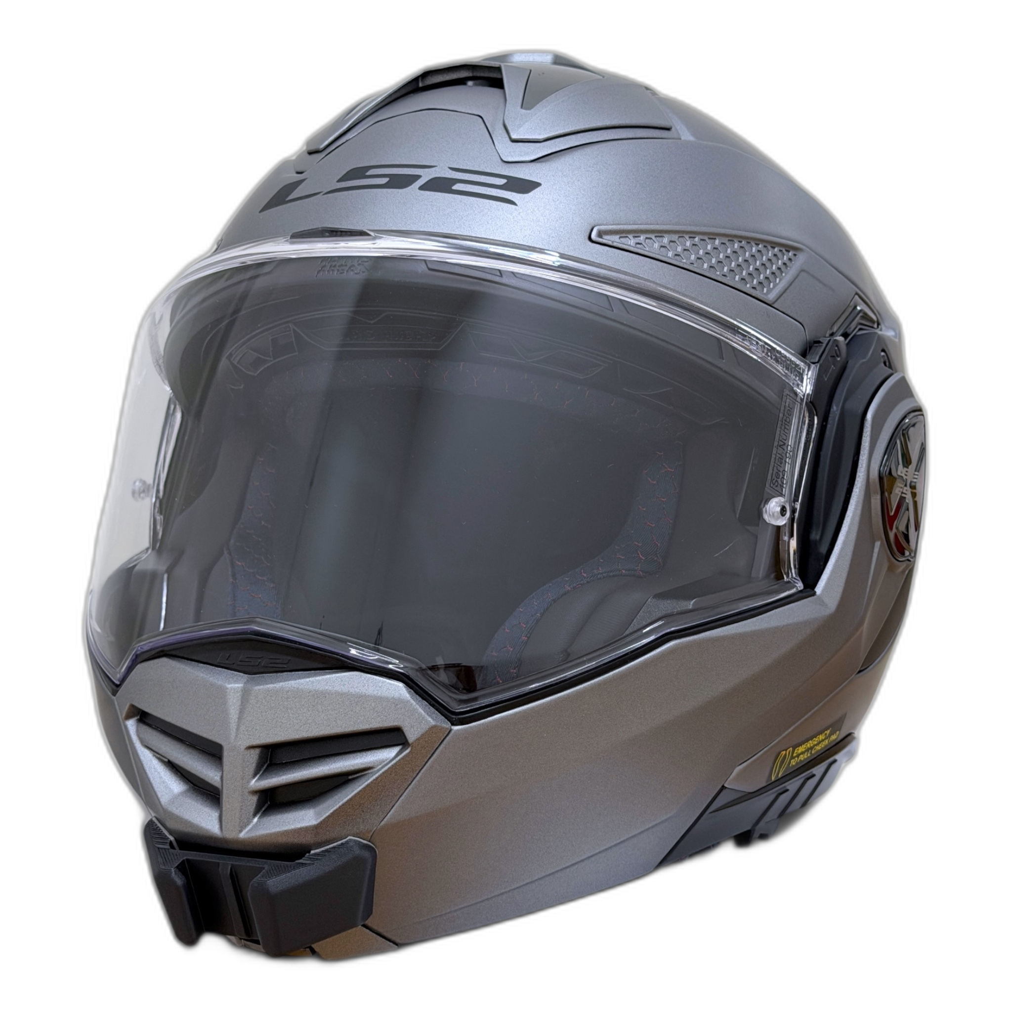 Casco LS2 ADVANT X/FF901 con el soporte de mentonera RiderMounts instalado