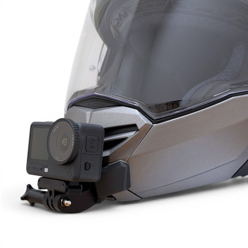 Soporte de mentonera RiderMounts en el casco LS2 ADVANT X/FF901 visto desde otro ángulo