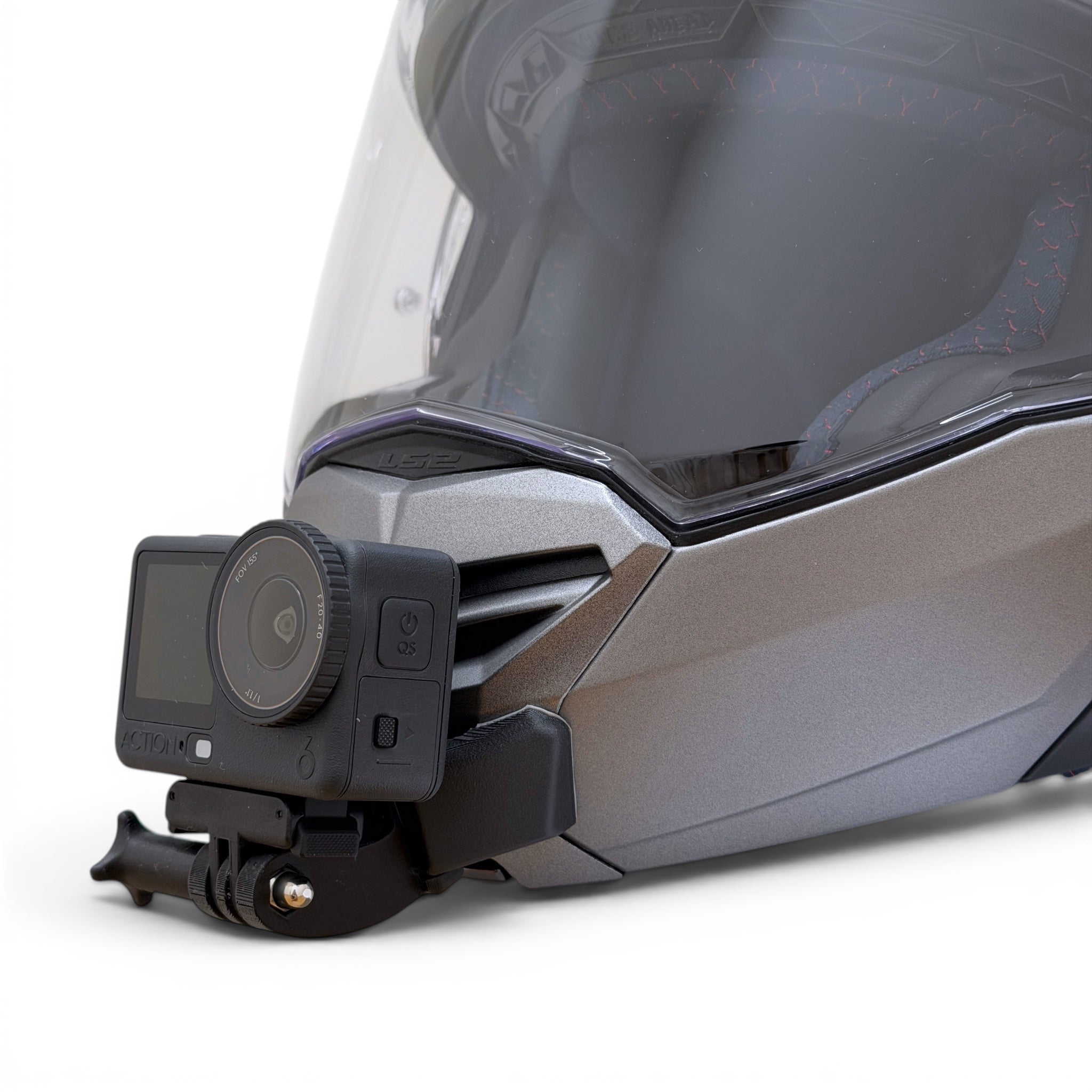 Soporte de mentonera RiderMounts en el casco LS2 ADVANT X/FF901 visto desde otro ángulo