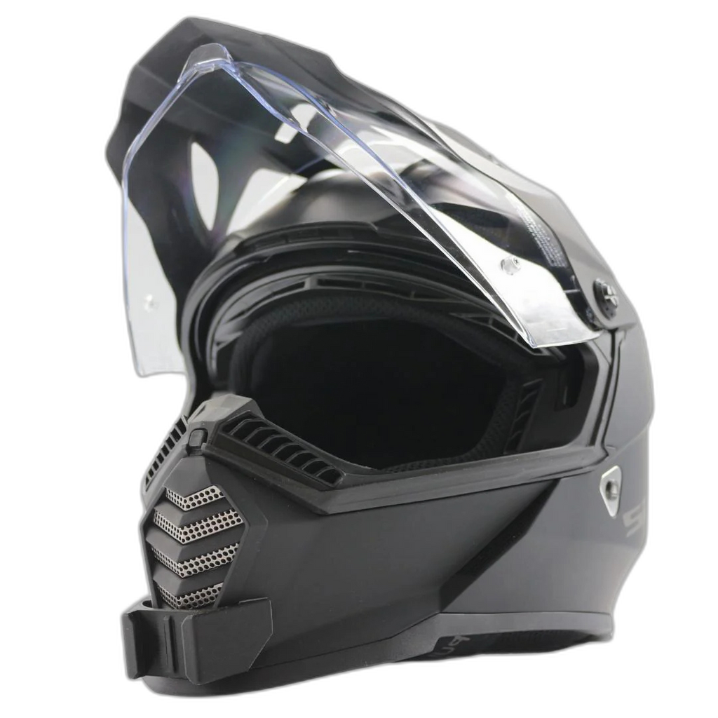 Casco LS2 BLAZE con el soporte de mentonera RiderMounts instalado