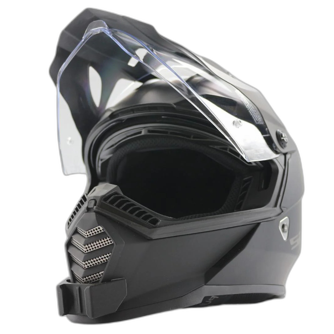 Casco LS2 BLAZE con el soporte de mentonera RiderMounts instalado