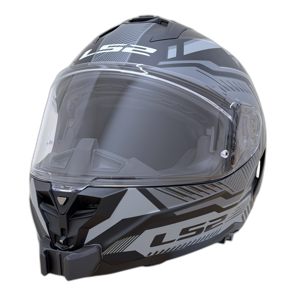 Casco LS2 CHALLENGER 2 FF817 con el soporte de mentonera RiderMounts instalado