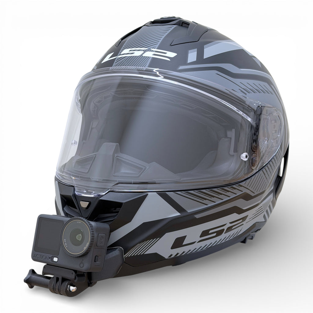 Casco LS2 CHALLENGER 2 FF817 con soporte de mentonera RiderMounts y cámara de acción montada