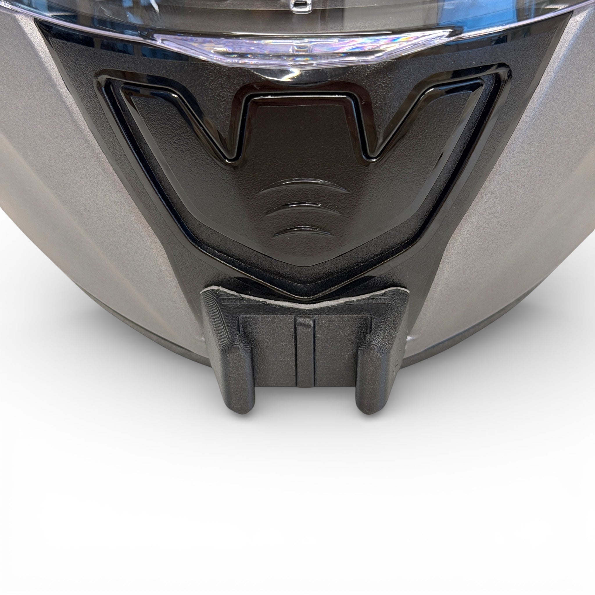 Vista frontal del casco LS2 RAPID 2 FF353 con el soporte de mentonera RiderMounts montado