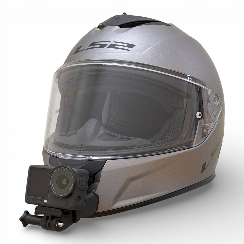 Casco LS2 RAPID 3 FF820 con soporte de mentonera RiderMounts y cámara de acción montada