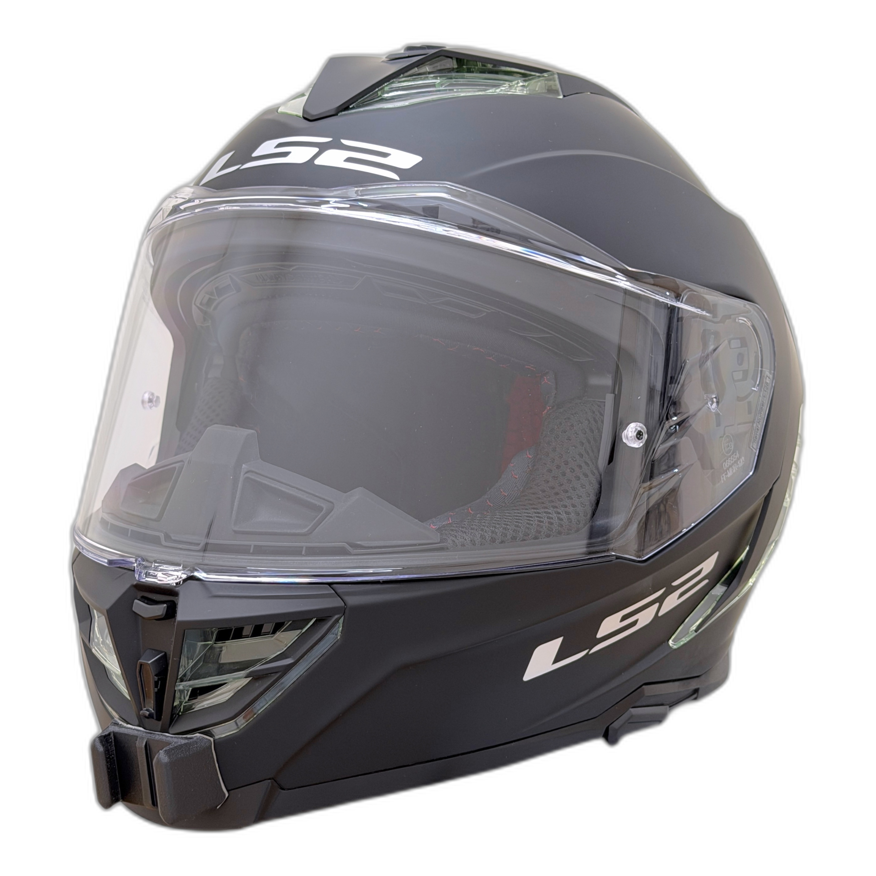 Casco LS2 STORM 3 FF818 con el soporte de mentonera RiderMounts instalado
