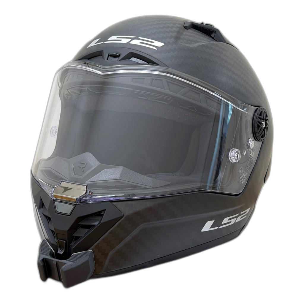 Casco LS2 THUNDER FF805 con el soporte de mentonera RiderMounts instalado