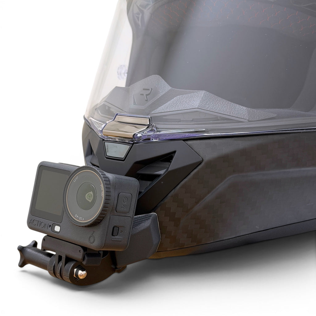 Soporte de mentonera RiderMounts en el casco LS2 THUNDER FF805 visto desde otro ángulo
