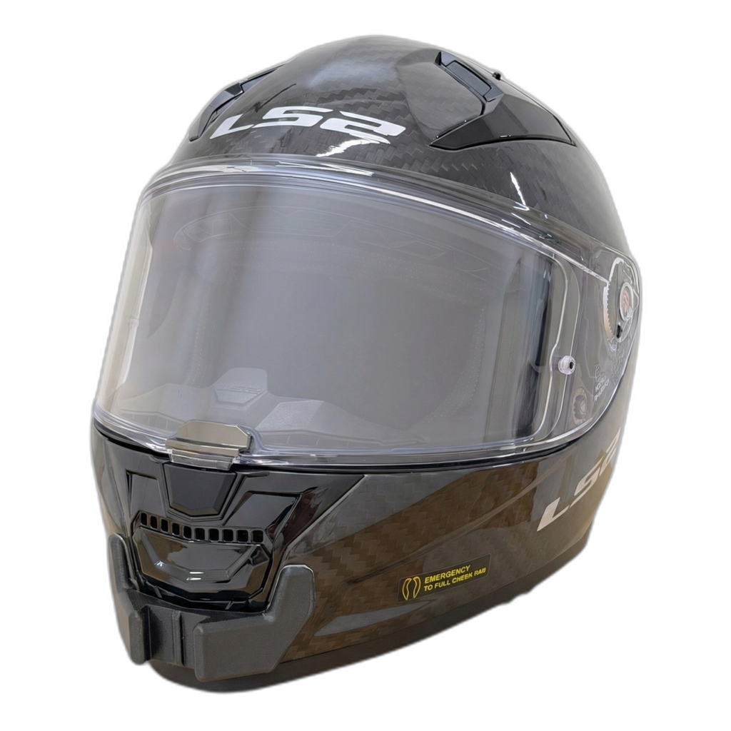 Casco LS2 VECTOR 2 FF811 con el soporte de mentonera RiderMounts instalado