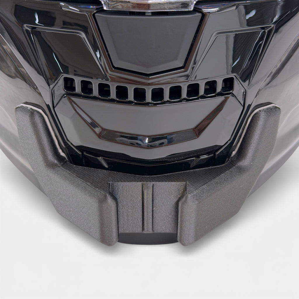 Vista frontal del casco LS2 VECTOR 2 FF811 con el soporte de mentonera RiderMounts montado