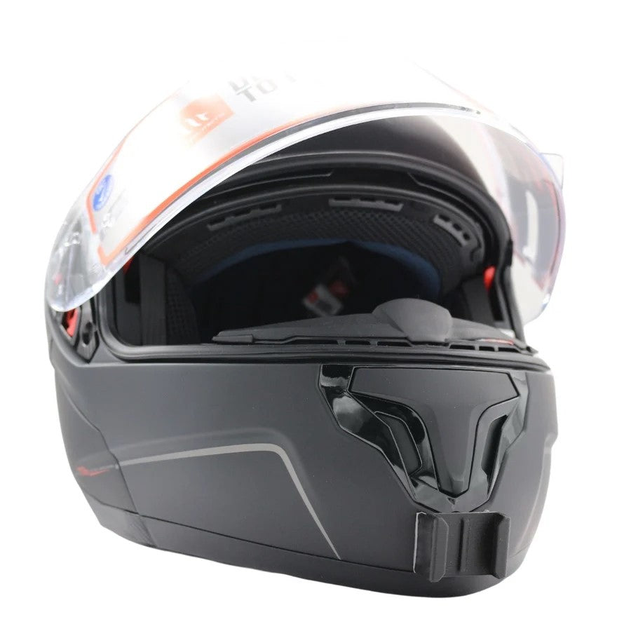 Casco MT HELMETS ATOM SV con el soporte de mentonera RiderMounts instalado