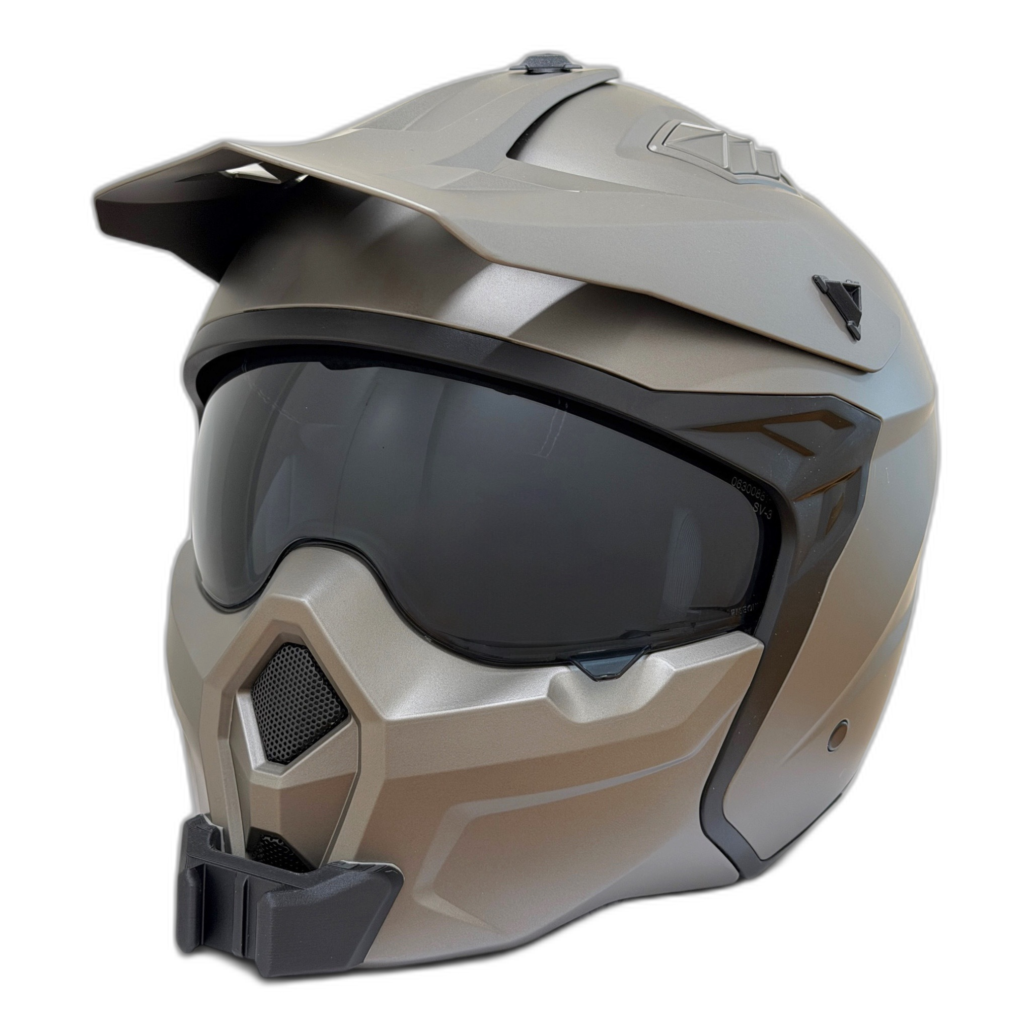 Casco MTR BATTLE-X 2 con el soporte de mentonera RiderMounts instalado
