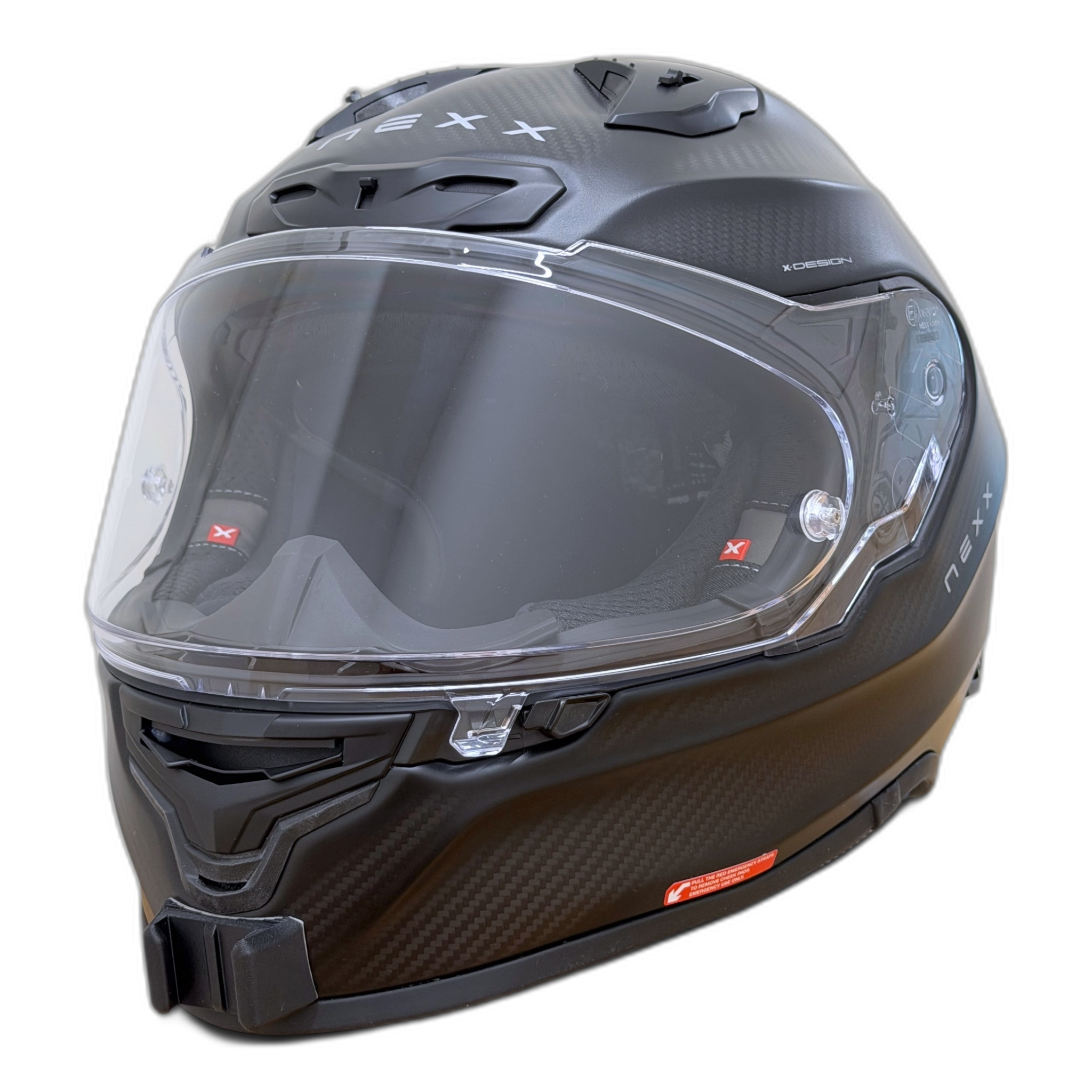 Casco NEXX X.R3R con el soporte de mentonera RiderMounts instalado