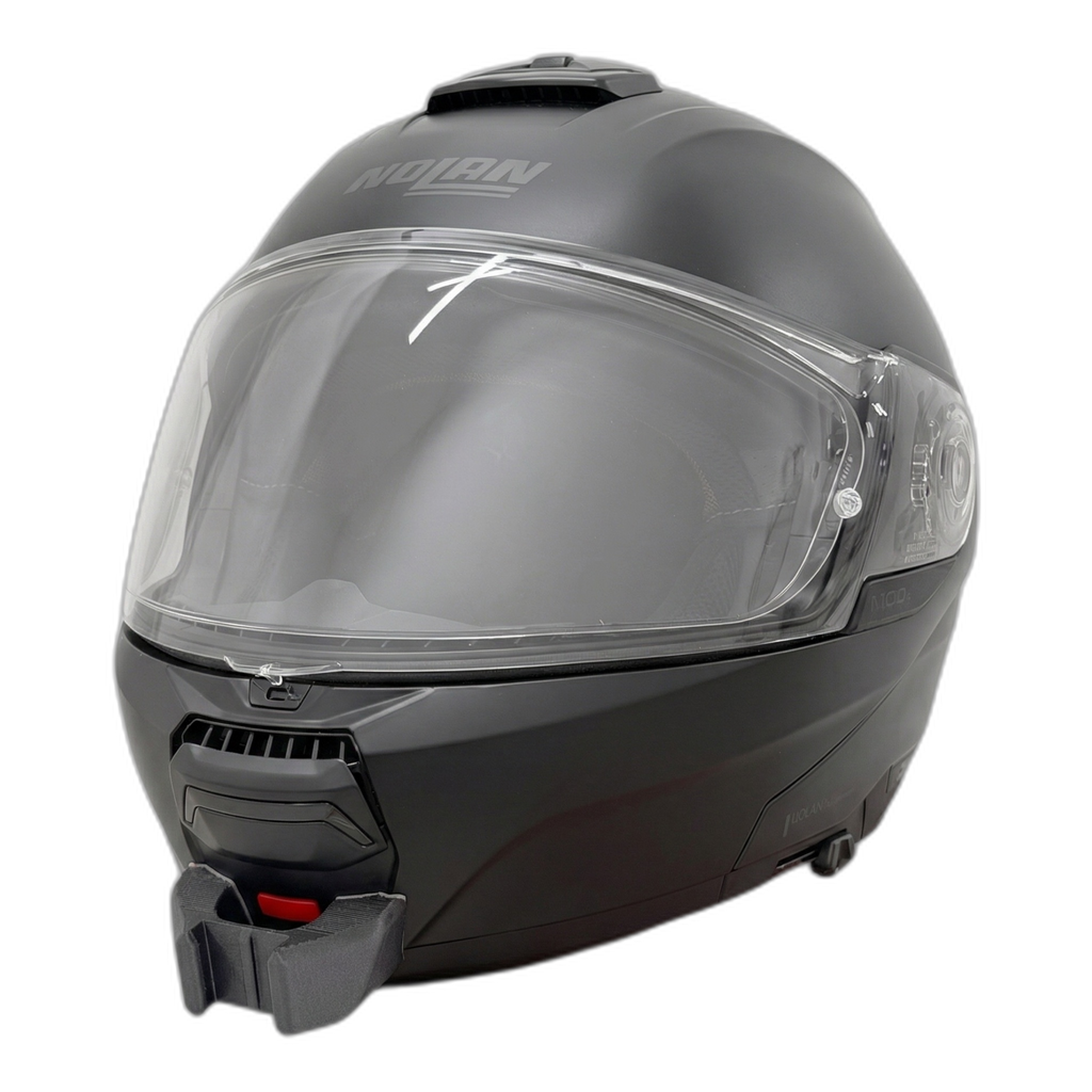 Casco NOLAN N100-6 con el soporte de mentonera RiderMounts instalado