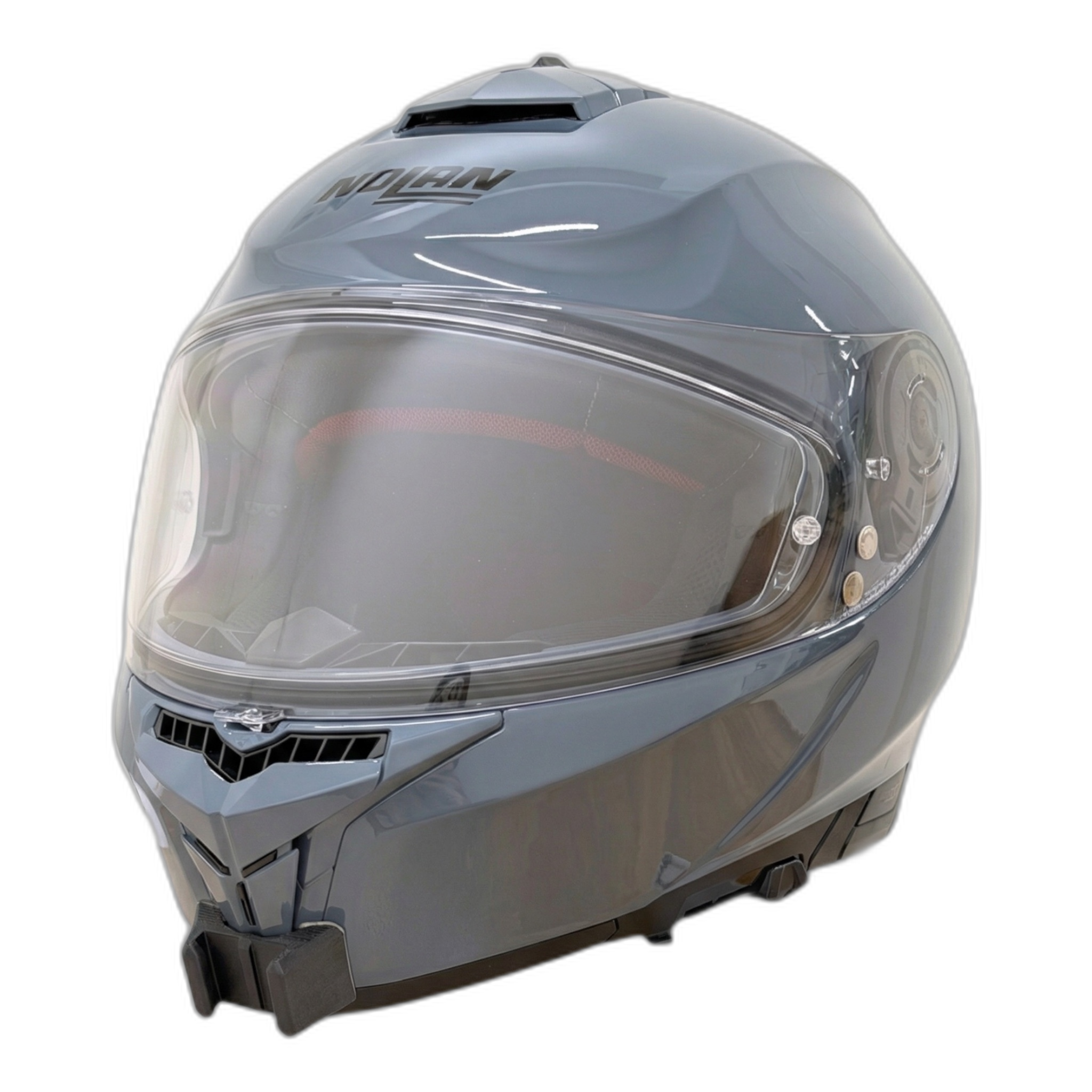 Casco NOLAN N80-8 con el soporte de mentonera RiderMounts instalado