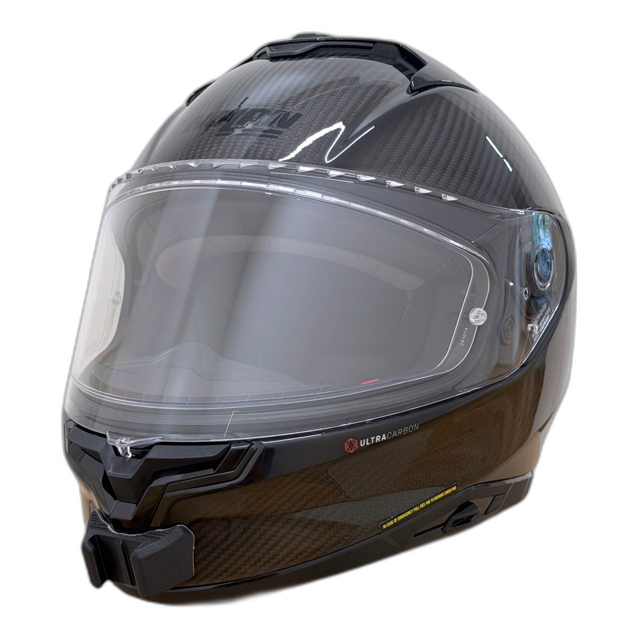 Casco NOLAN X-904 con el soporte de mentonera RiderMounts instalado