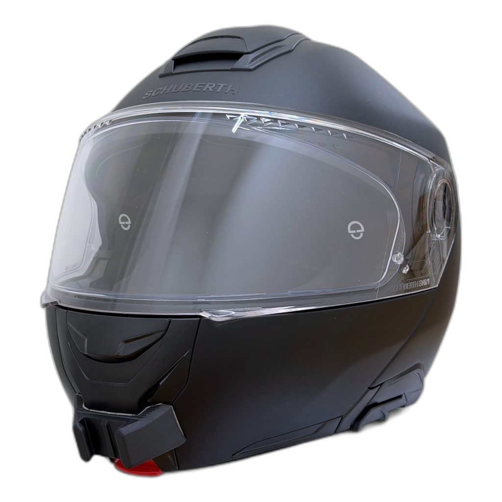 Casco SCHUBERTH CONCEPT con el soporte de mentonera RiderMounts instalado