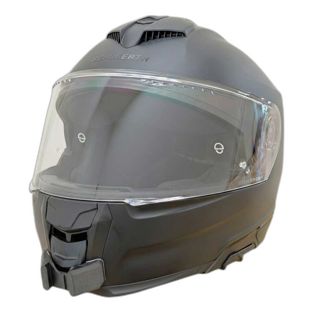Casco SCHUBERTH S3 con el soporte de mentonera RiderMounts instalado