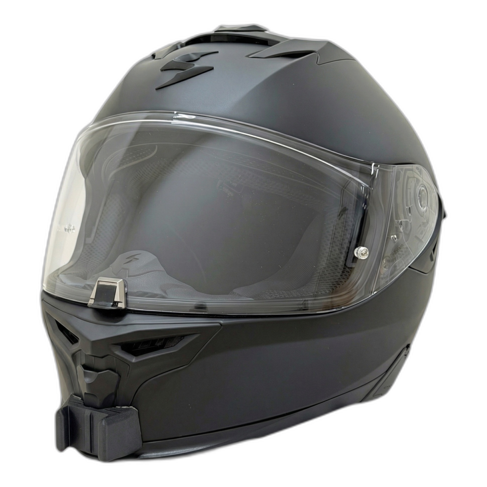 Casco SCORPION EXO-520 EVO AIR con el soporte de mentonera RiderMounts instalado