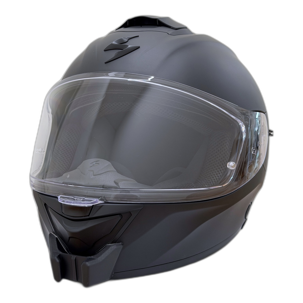Casco SCORPION EXO-530 AIR con el soporte de mentonera RiderMounts instalado