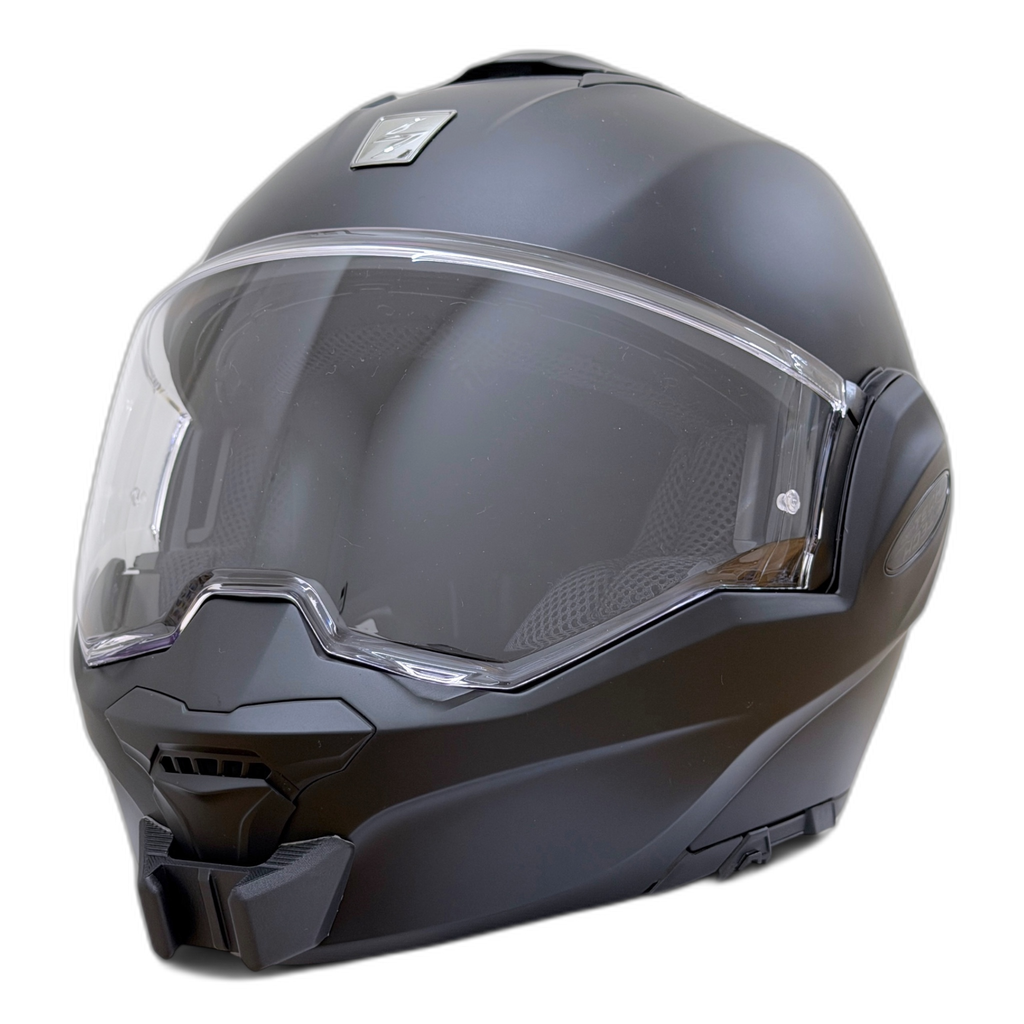 Casco SCORPION EXO-TECH EVO con el soporte de mentonera RiderMounts instalado
