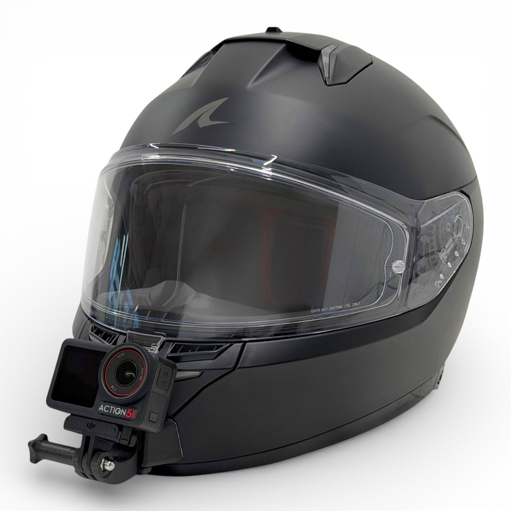Casco SHARK D-SKWAL 3 con soporte de mentonera RiderMounts y cámara de acción montada