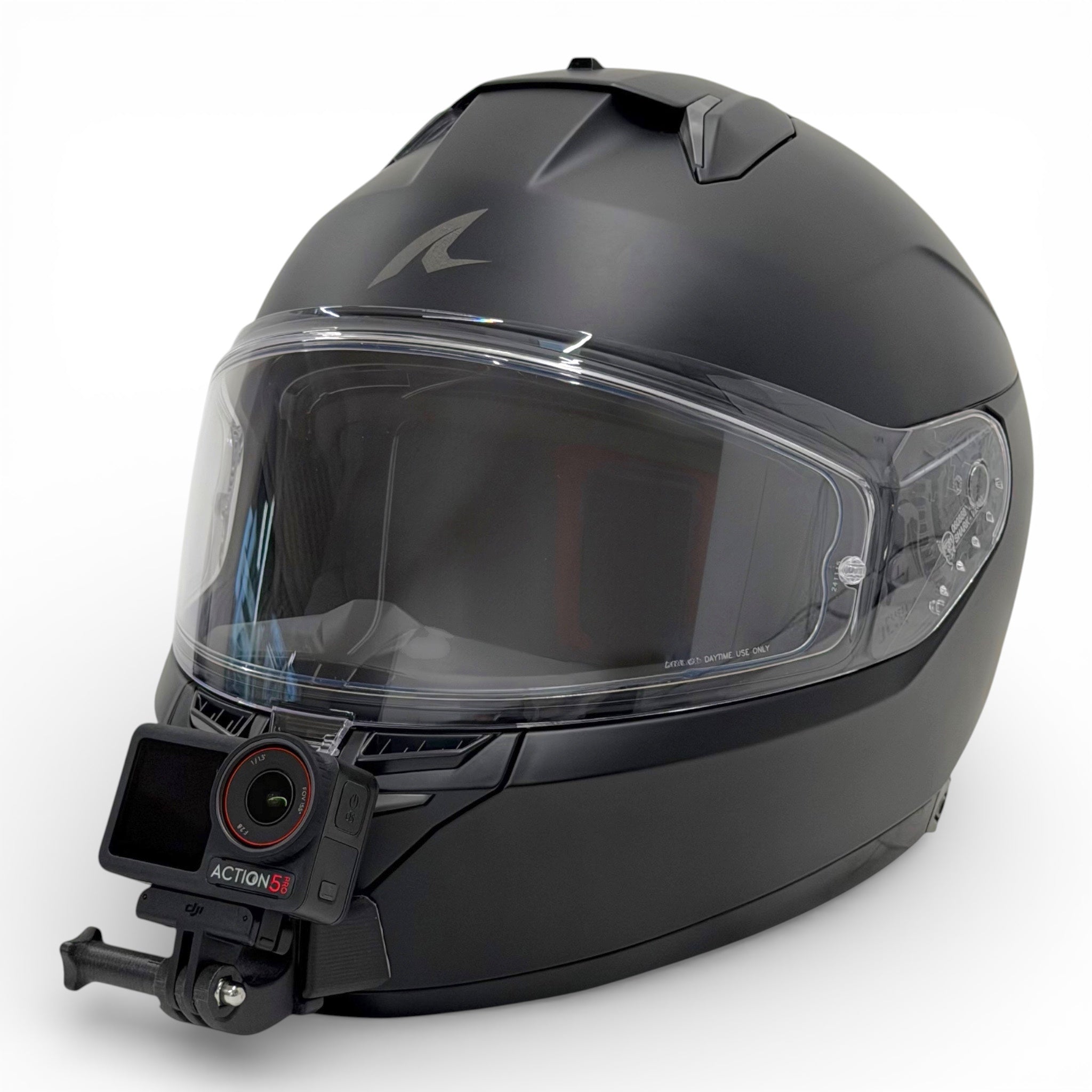 Casco SHARK SKWAL CUP con soporte de mentonera RiderMounts y cámara de acción montada