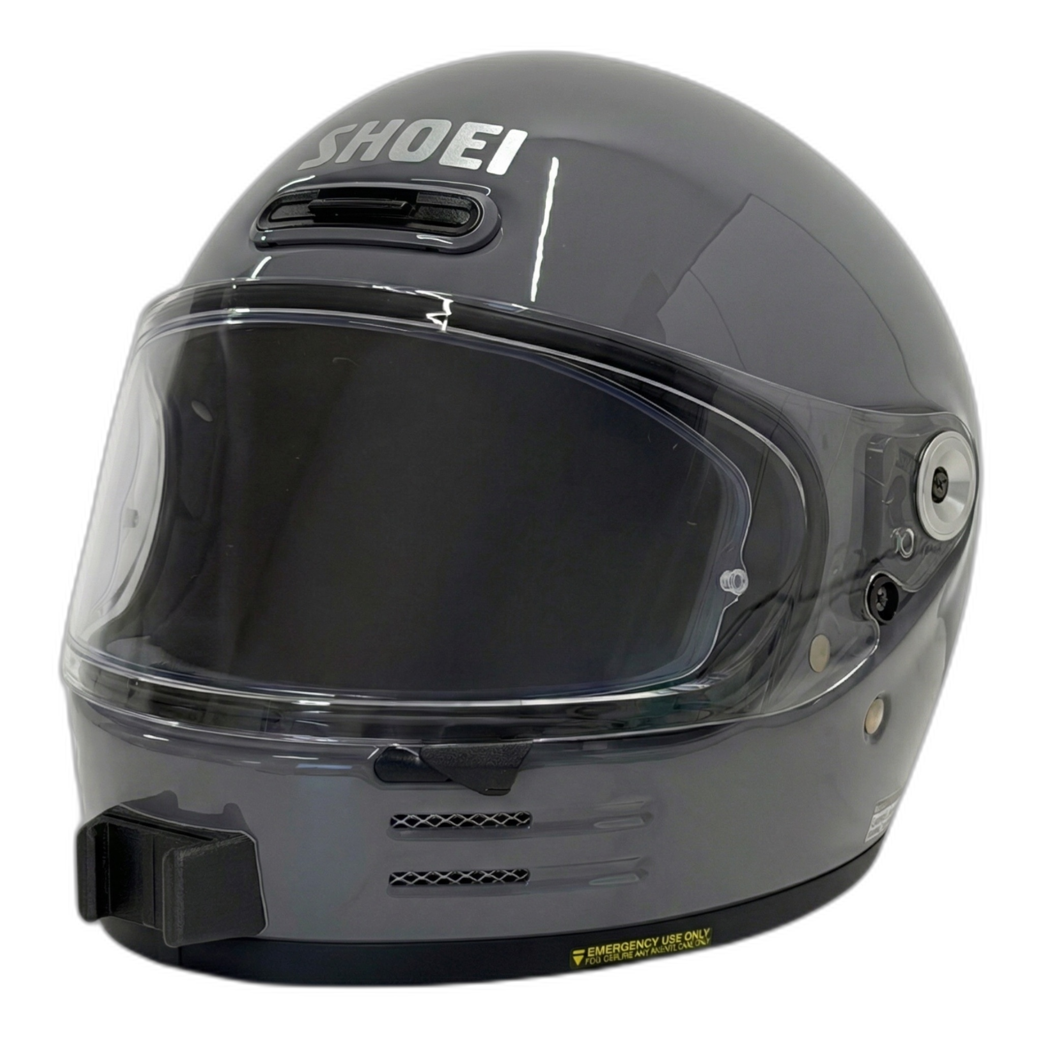 Casco SHOEI GLAMSTER 06 con el soporte de mentonera RiderMounts instalado