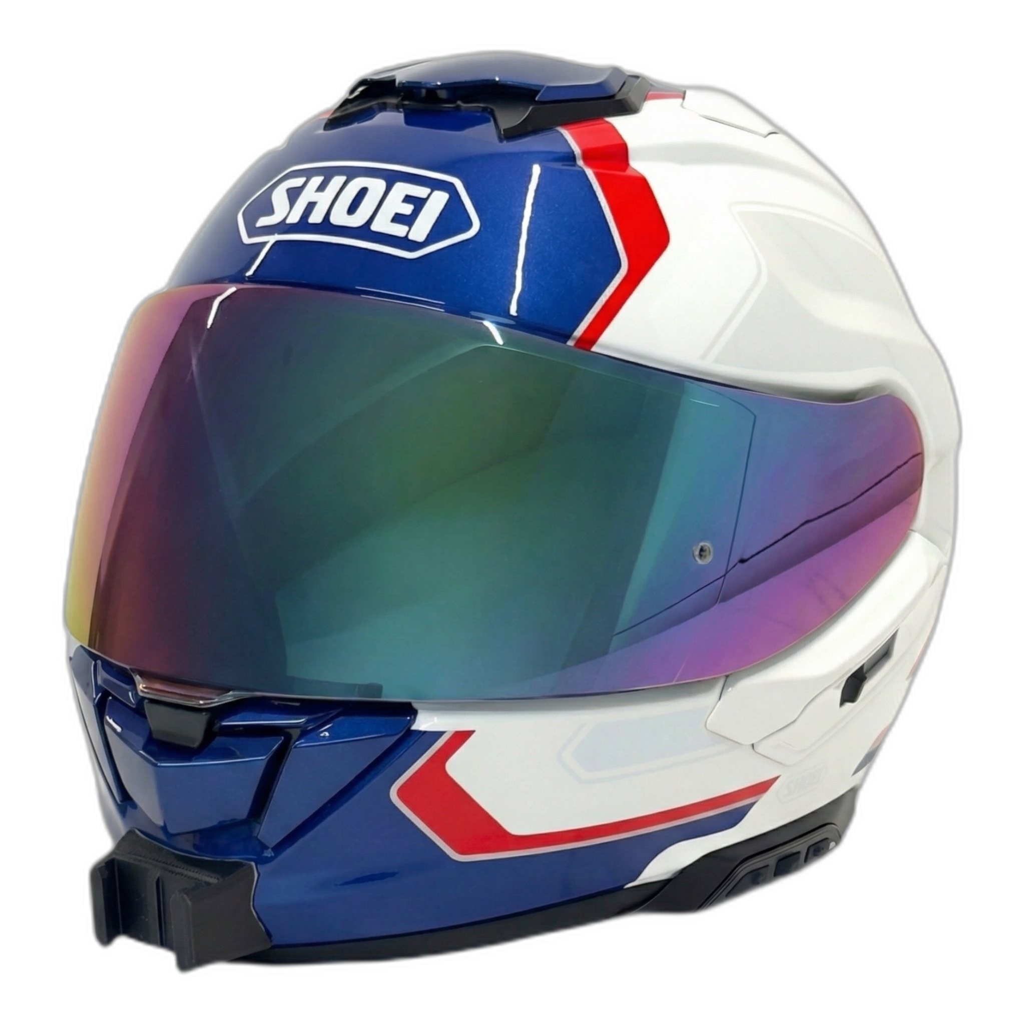 Casco SHOEI GT AIR 3 con el soporte de mentonera RiderMounts instalado