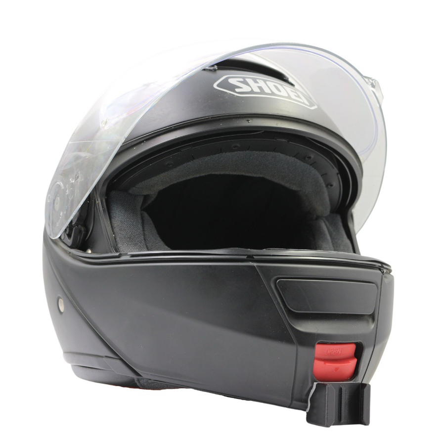 Casco SHOEI NEOTEC 1 con el soporte de mentonera RiderMounts instalado
