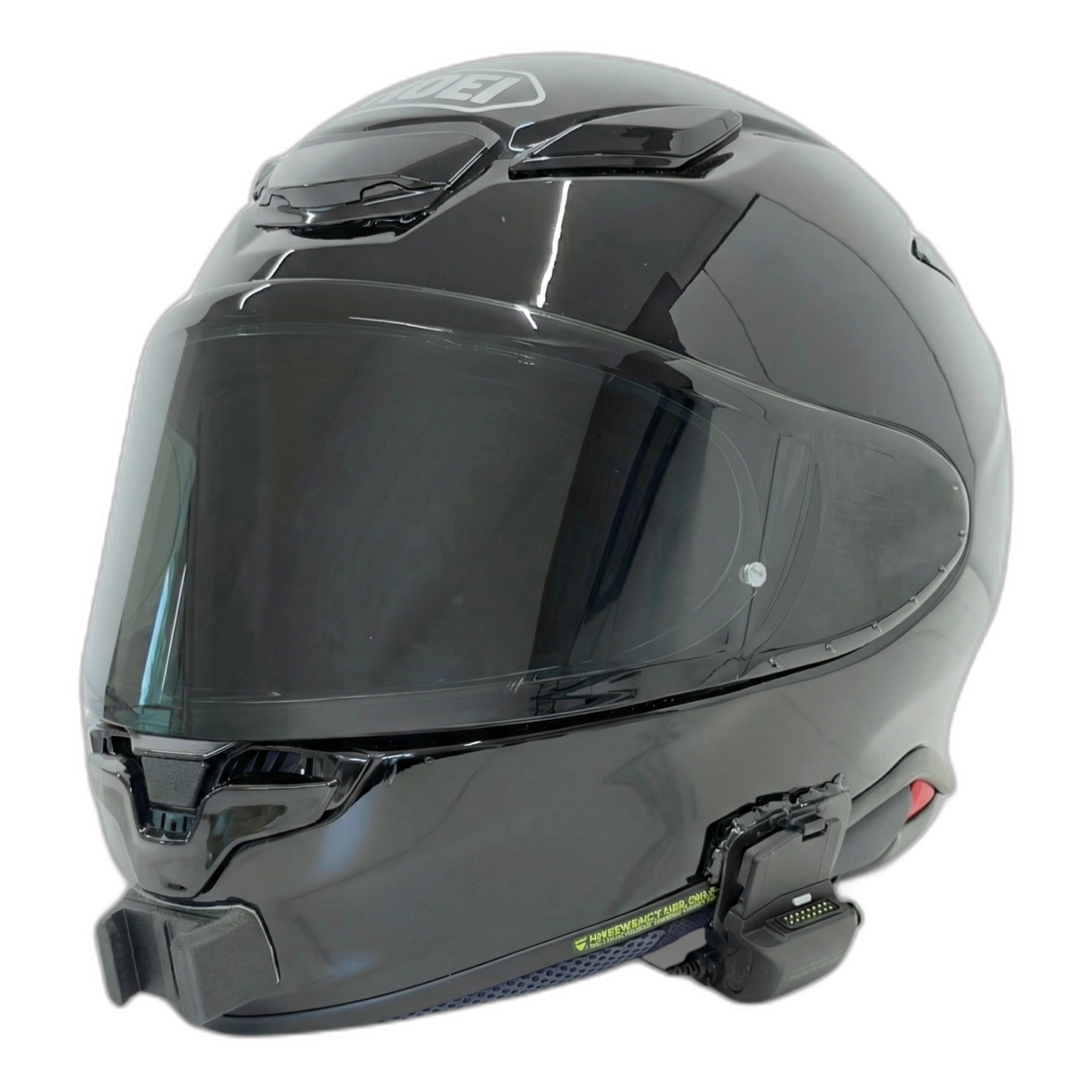 Casco SHOEI NXR 2 con el soporte de mentonera RiderMounts instalado