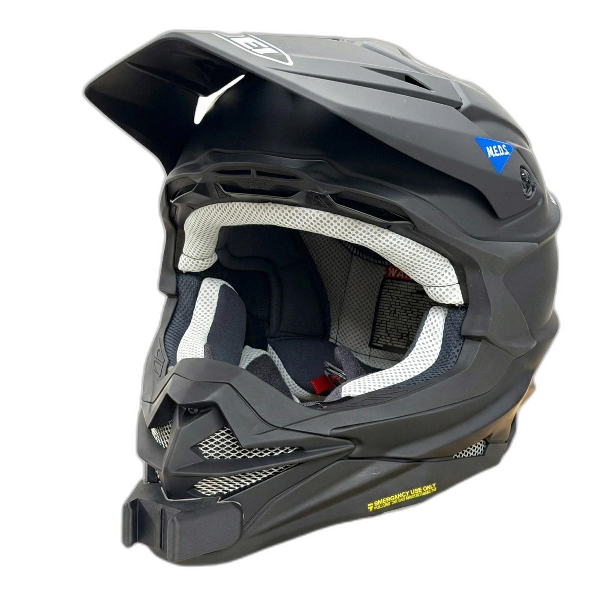 Casco SHOEI VFX-WR 06 con el soporte de mentonera RiderMounts instalado